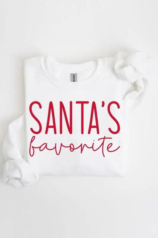 Santa's Favorite Graphic Fleece Sweatshirts - Love Salve